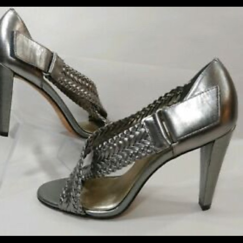 Antonio Melani Pewter Gray SILVER  Cuban Heels